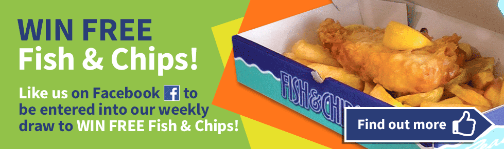 Find Catch Fish and Chips on Facebook and Like us to be entered into our weekly draw to WIN FREE Fish & Chips!